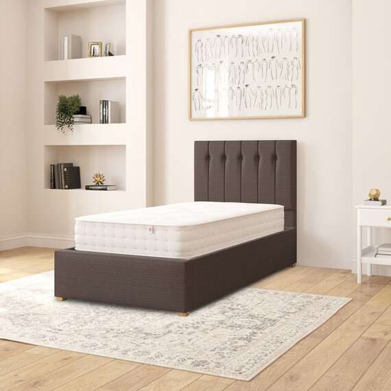 Hepburn Fabric Ottoman Storage Bed, Saxon Twill Fabric