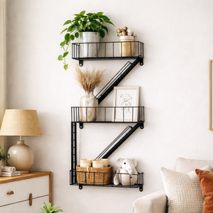 3 Tier Fire Escape Floating Wall Shelf