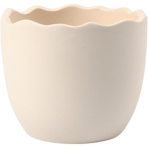 White Terracotta Egg Shell Pots 6.3 cm 24 Pack