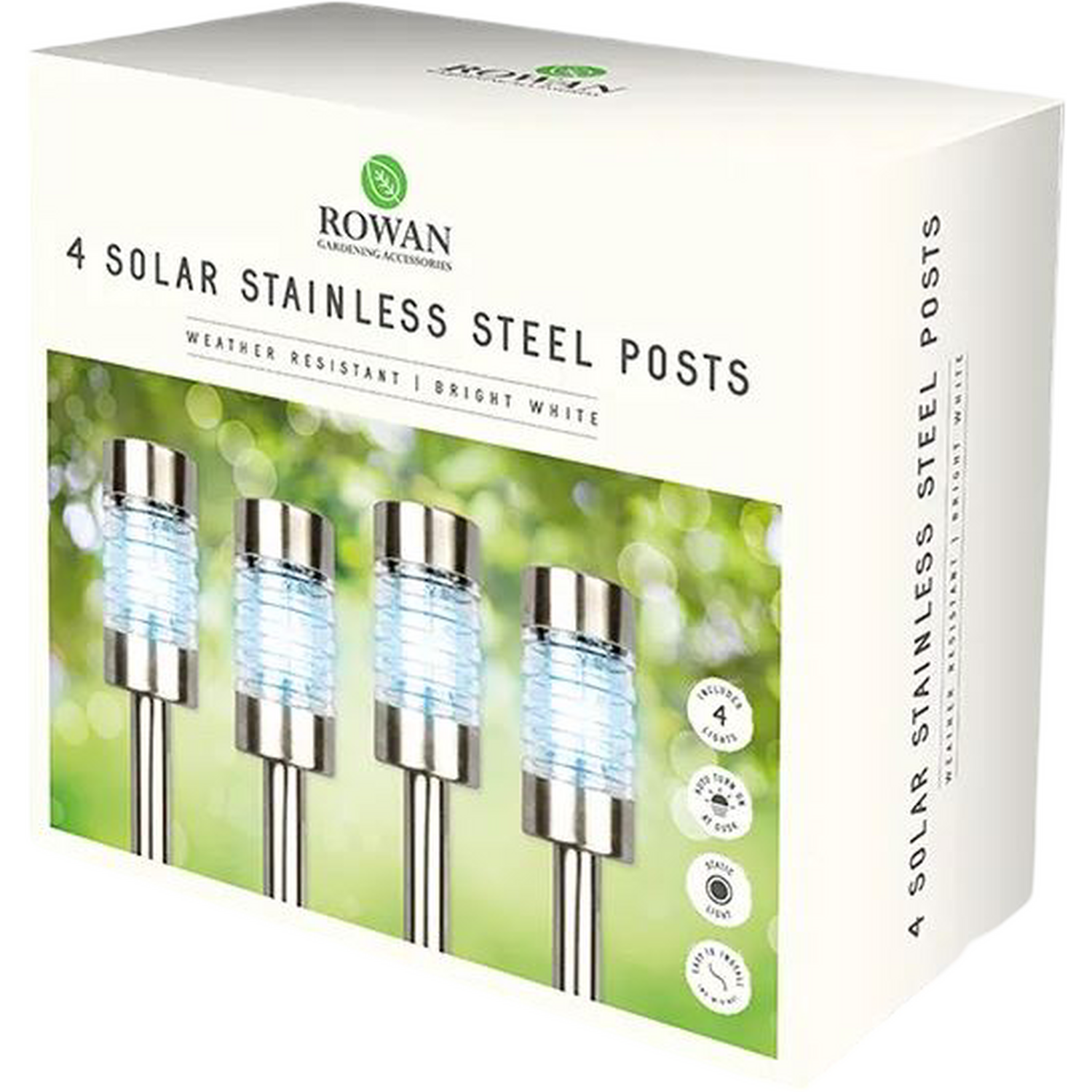 Image of Silver Solar Post Lights 4pk -&hellip;