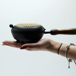 Large Iron Censer Incense Burner with Gold Detailing Elegant Home Decor