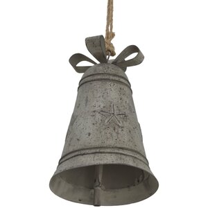 Rustic Metal Hanging Bell with Bow Vintage Farmhouse Decor