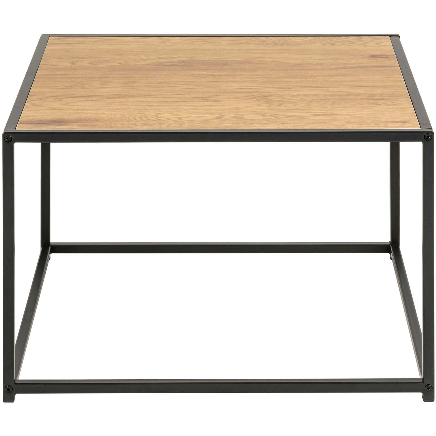 El Paso Coffee Table - Wild Oak Effect Top, Black Metal Base - Natural
