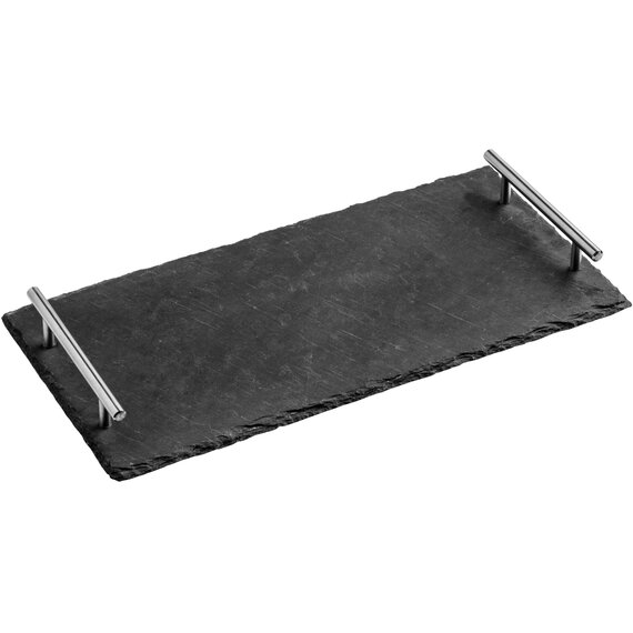 Preto Slate Tray With Stainless Steel Handles