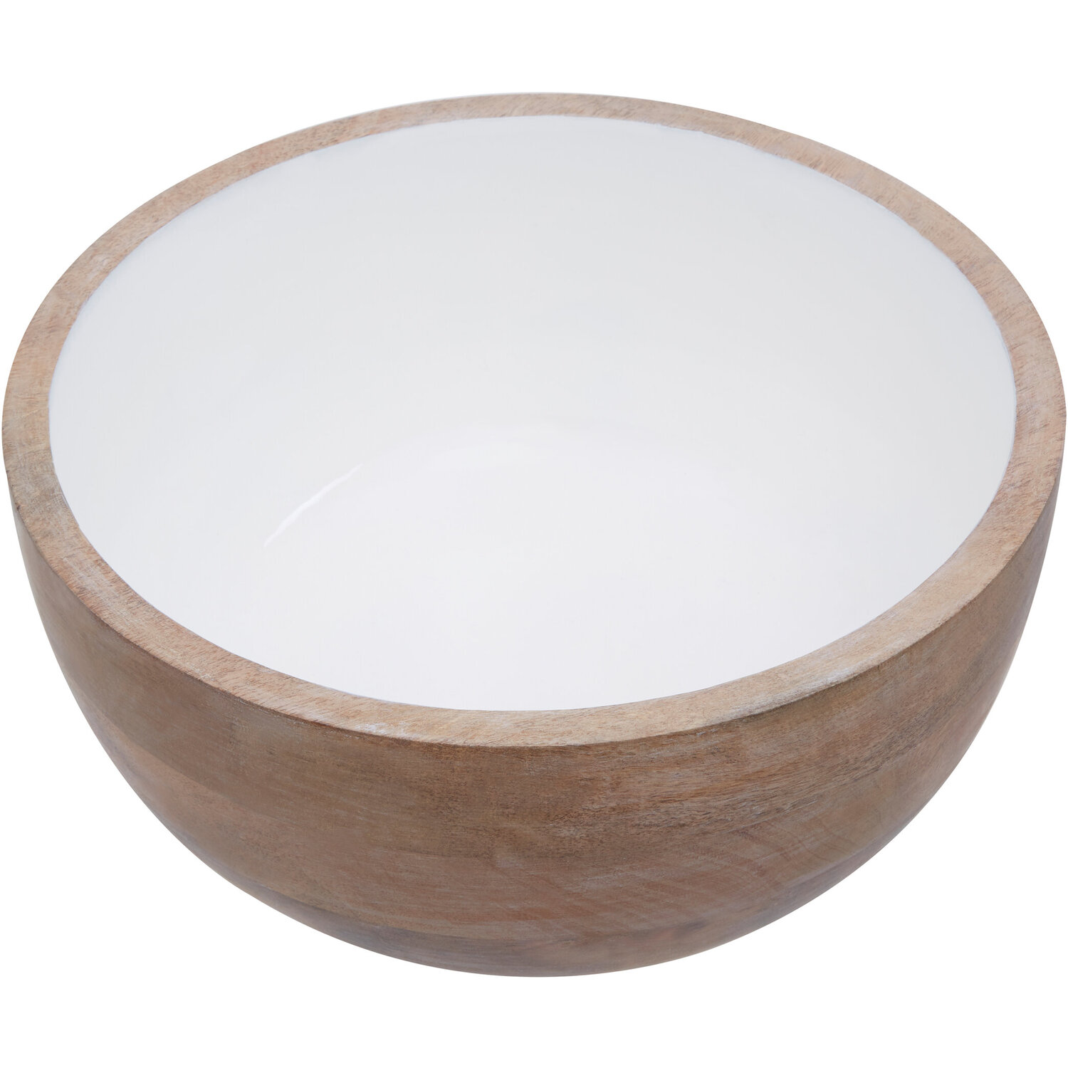 Kara Mango Wood Round Serving Bowl - Brown