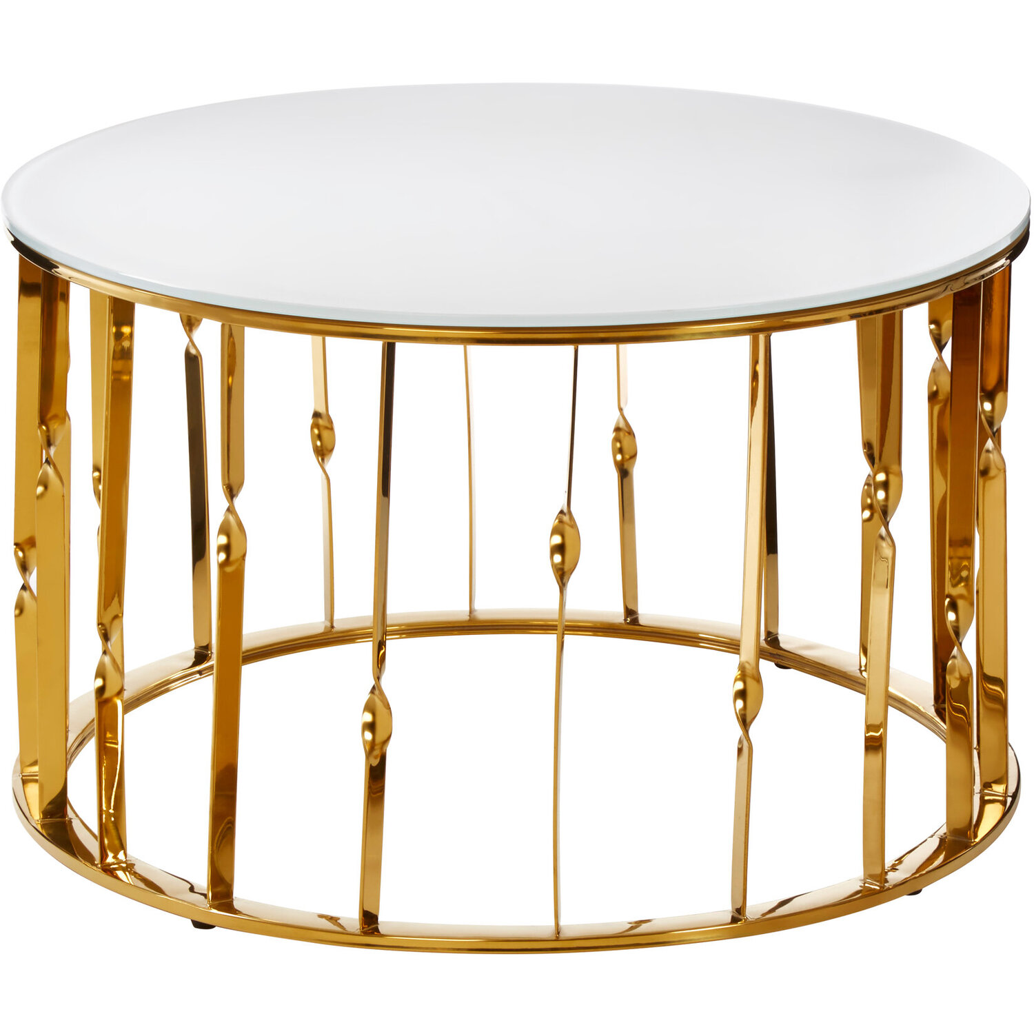 Table Arezzo Rond Arezzo Round Coffee Table With Gold Finish Frame