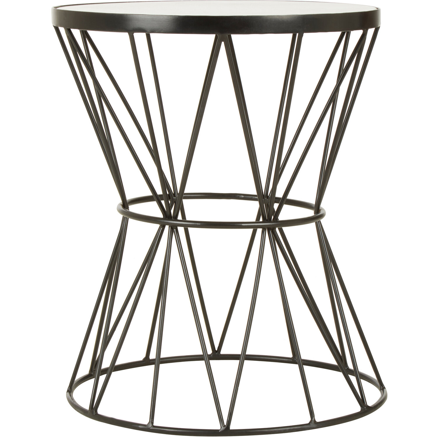 Rabia Corset Base Side Table - White