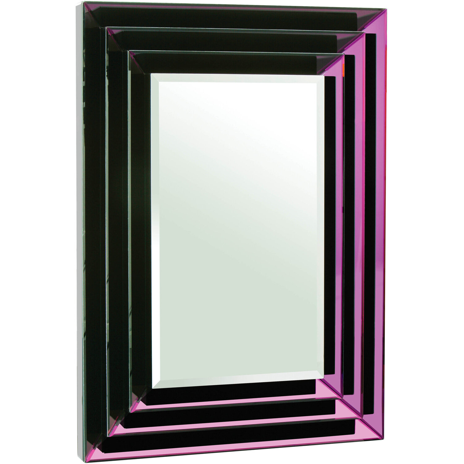 Sana Medium Double Bevelled Edge Wall Mirror - Purple