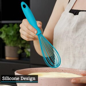 Interiors By Premier Versatile Silicone Whisk Turquoise, Heat Resistant Utensil For Kitchen