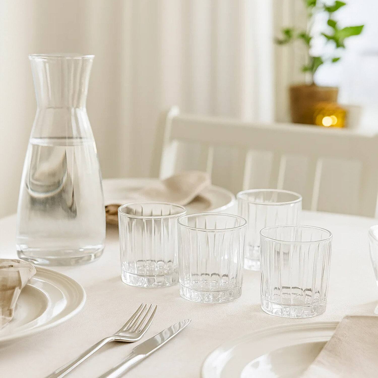 Beaufort Set of 4 Crystal Large Tumblers - Transparent