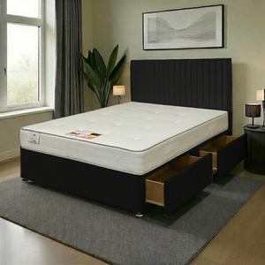 Black / Small Single Emily Plush Bed Set With Mattress And 54