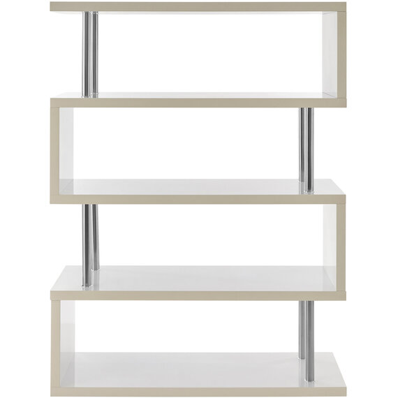 Maze 4 Tier White Gloss Wide Shelf Unit