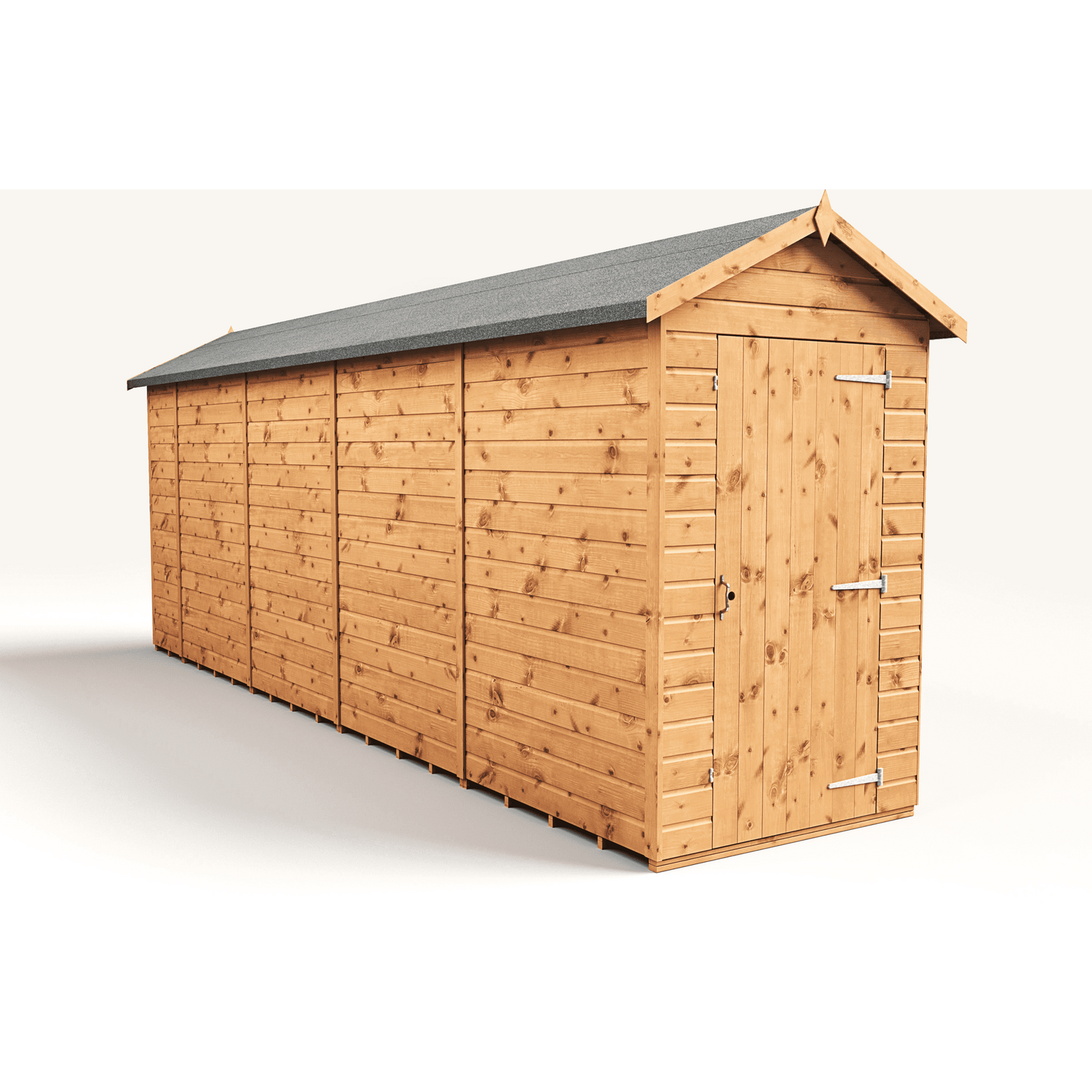 Empire 4x18 Modular Apex Garden Shed with a Single Door - Brown