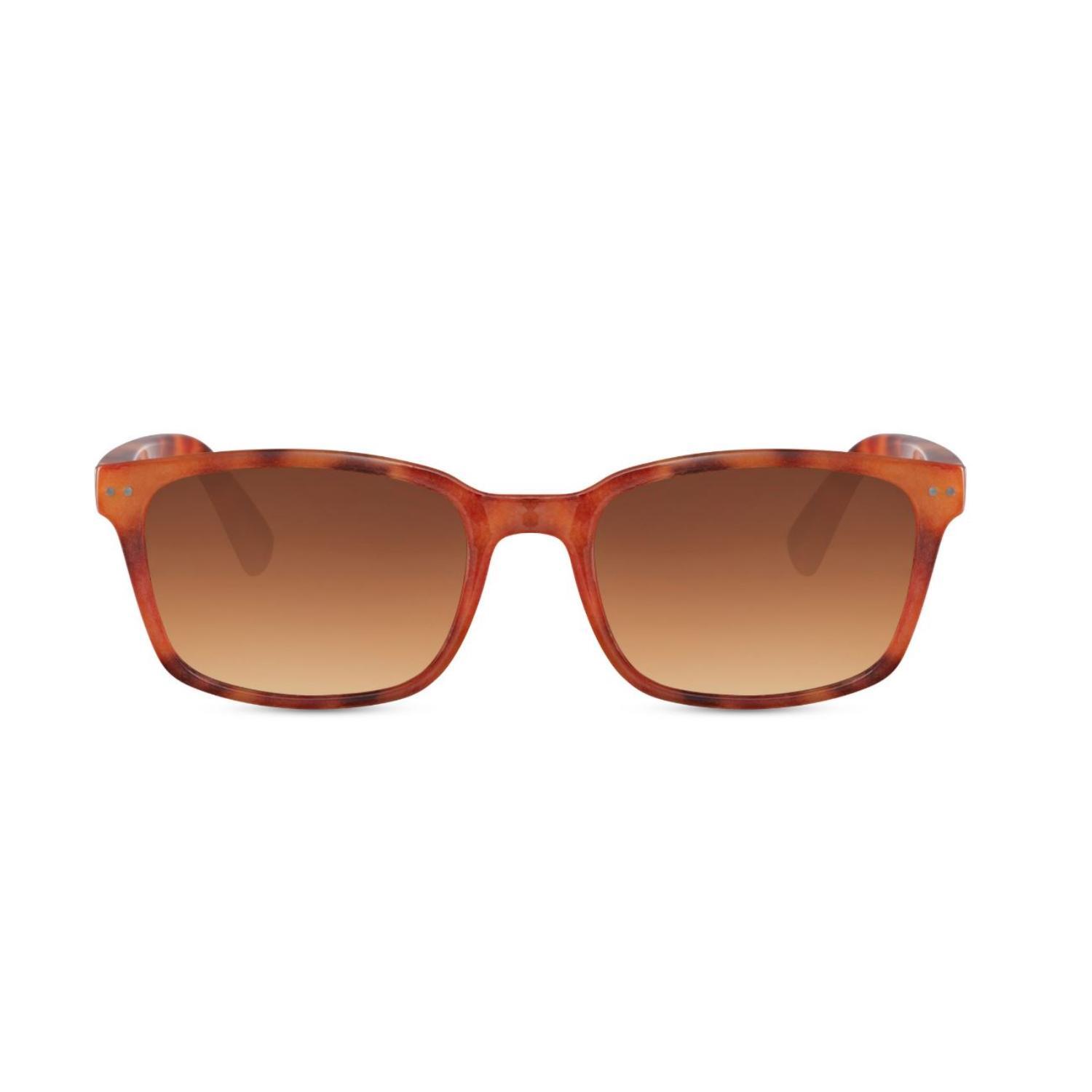 Sunglass Station Sculpted Rectangle Unisex Sunglasses - Classic Brown