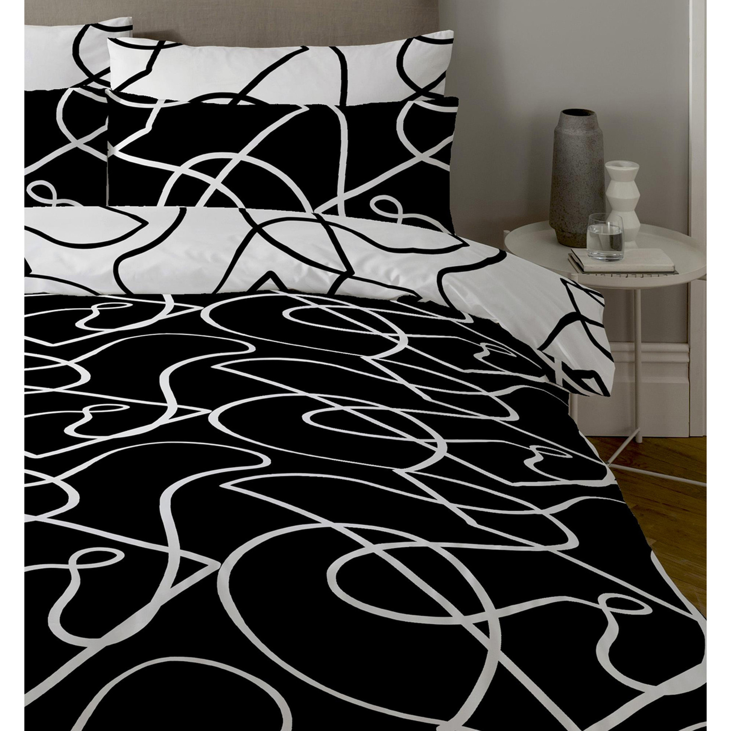 Pablo Reversible Duvet Cover And Pillowcase Set - Monotone King