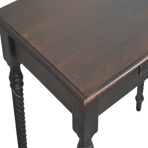 Solid Wood Cordelier Turned-Leg Writing Desk