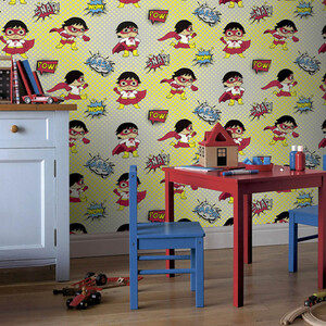 Childrens Superhero Cartoon Super Ryan's World Multi Colour Kids Wallpaper