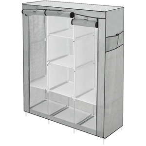 Fabric Wardrobe with 8 Shelves and Side Storage Pockets
