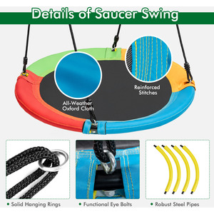 2 Piece Strap Swing Seat and Saucer Tree Swing Set