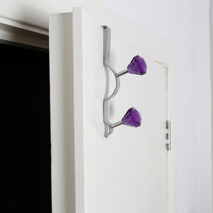 Jaxen Over Door Purple Diamantes Double Hook