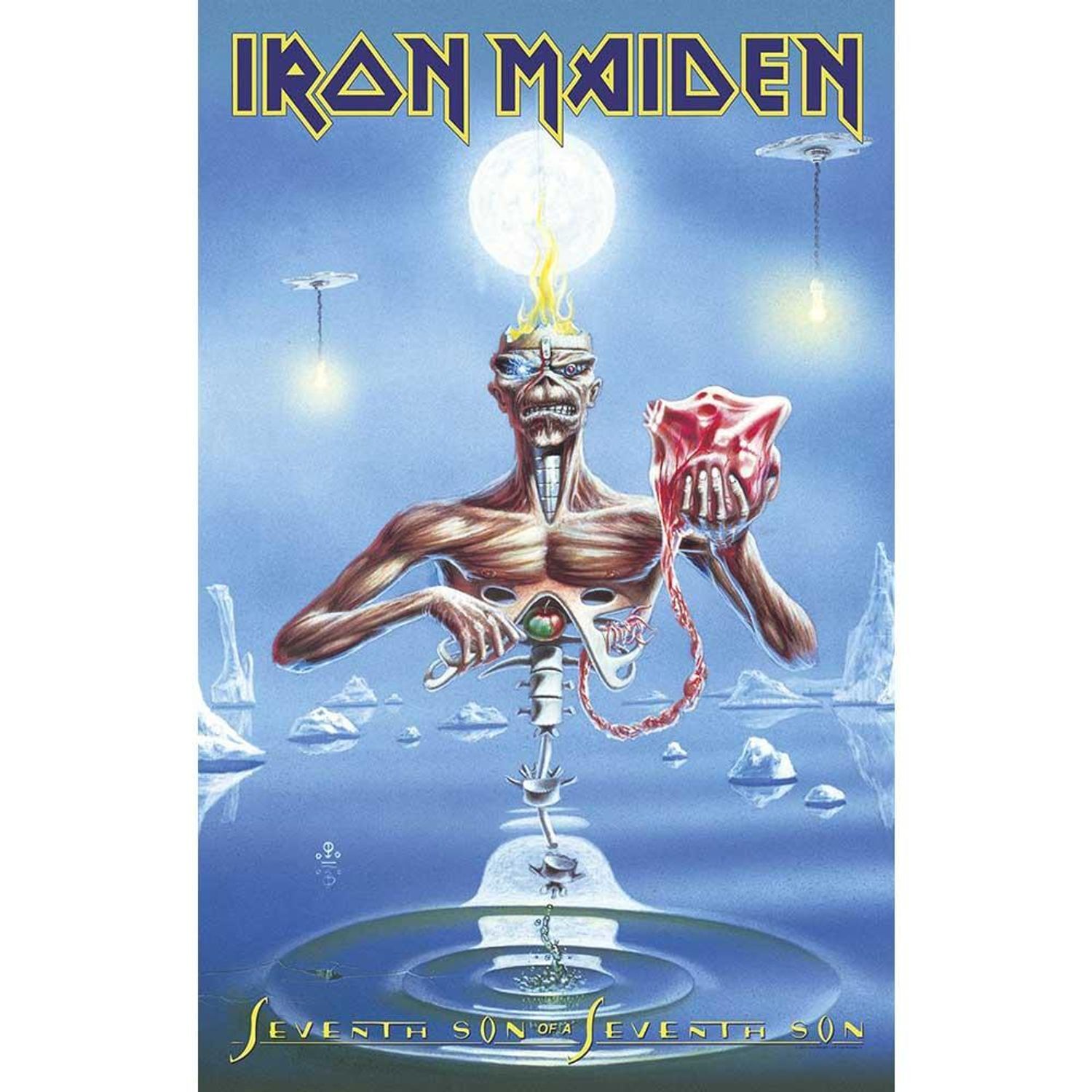 Iron Maiden Seventh Son Textile Poster - Blue