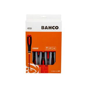 Bahco Be-9887s Ergo Vde Insulated Screwdriver Set, 7 Piece