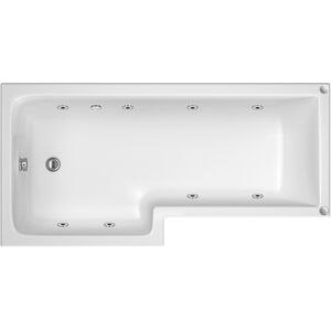 Balterley L-Shape Whirlpool Shower Bath with 8 Jets and Leg Set, Left Hand