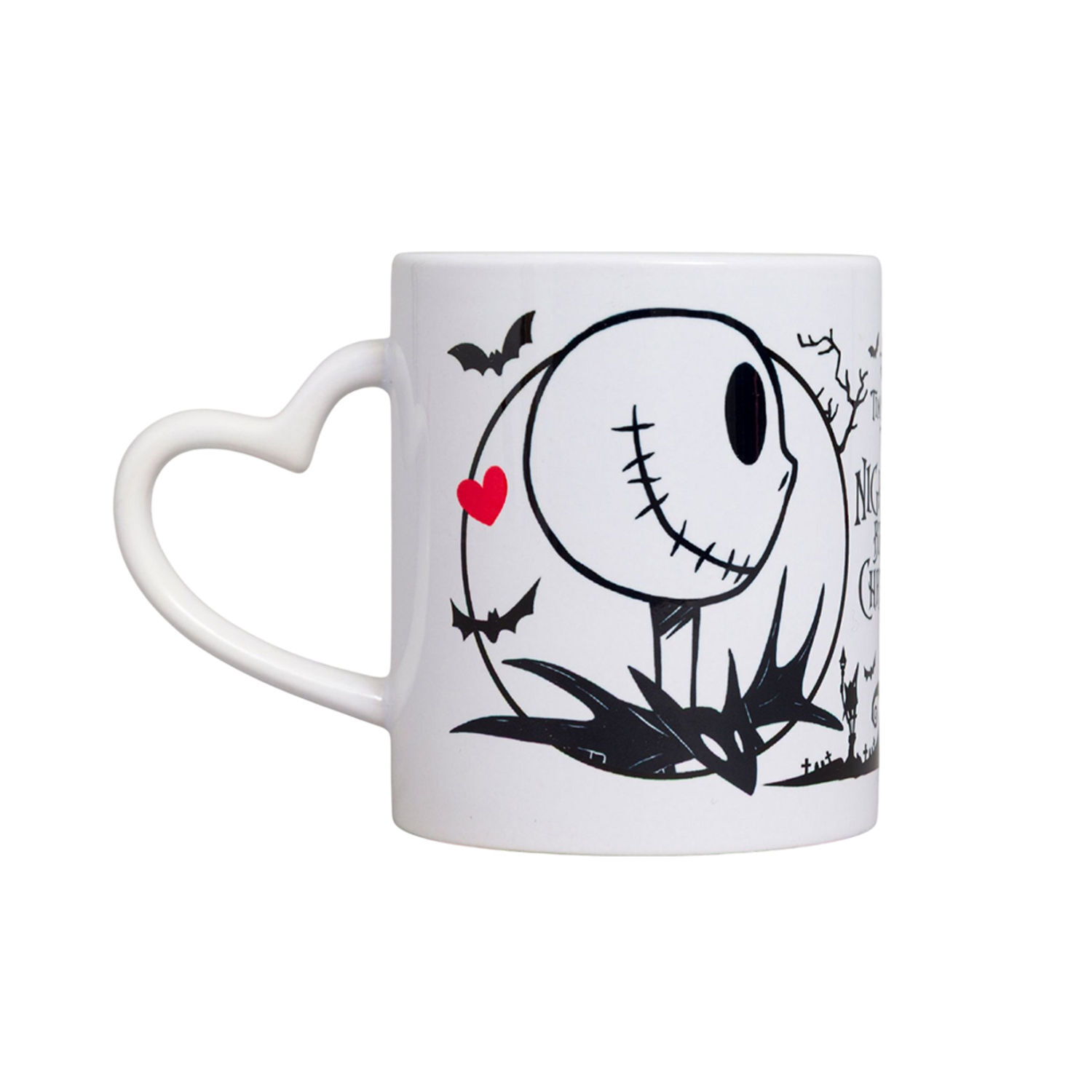 The Nightmare Before Christmas Heart Jack And Sally 312Ml Mug - White/Black