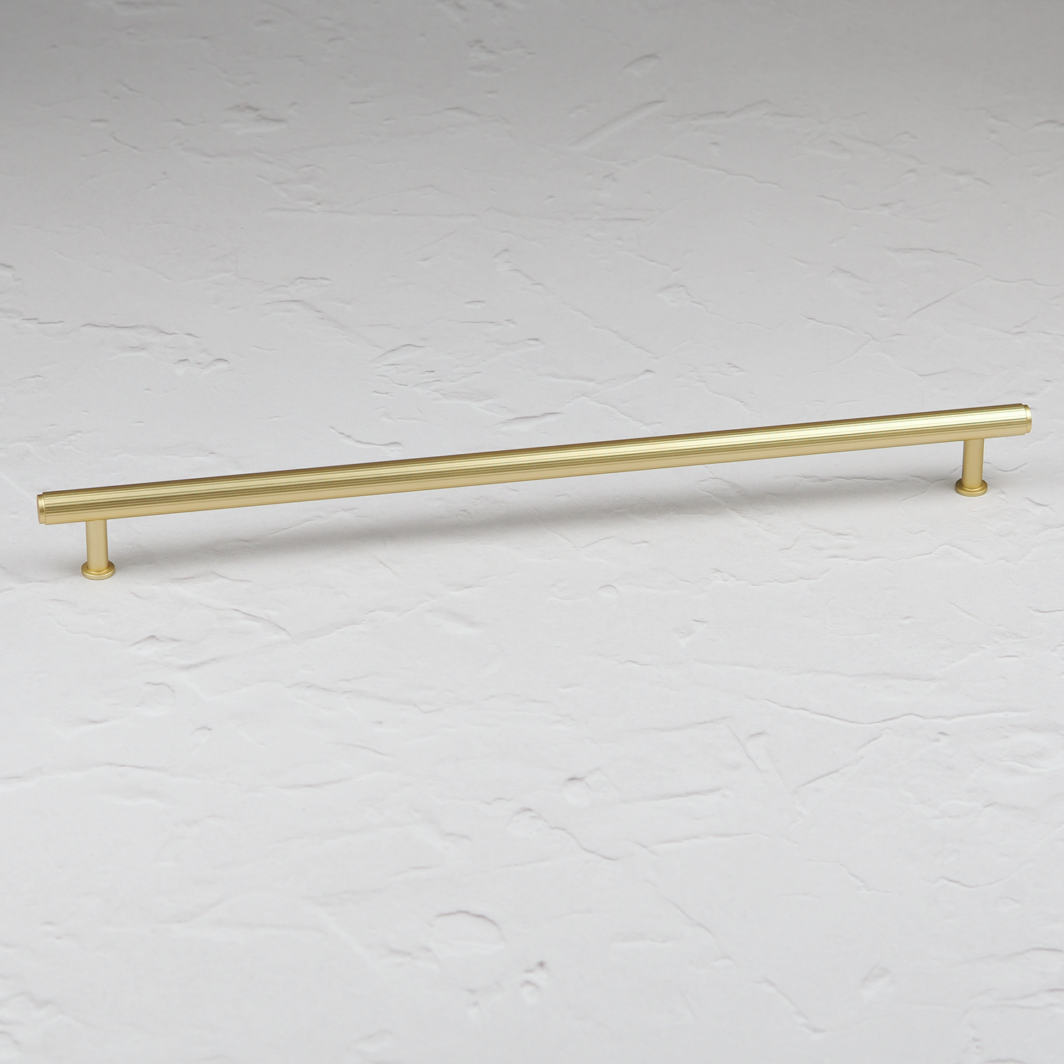 Brushed Brass Fluted T-Bar Handles & Coordinating Pull Knob - Image 4