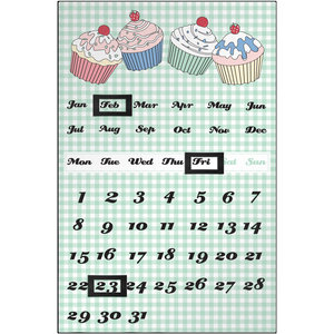 Green Cupcake Magnetic Calendar