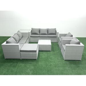 Rattan 9 Seater Sofa Set Coffee Tables Stool