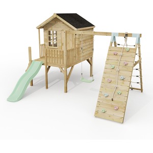 ClassicPlay Premium 5ft Playhouse on Deck with Single Swing, Slide and Climbing