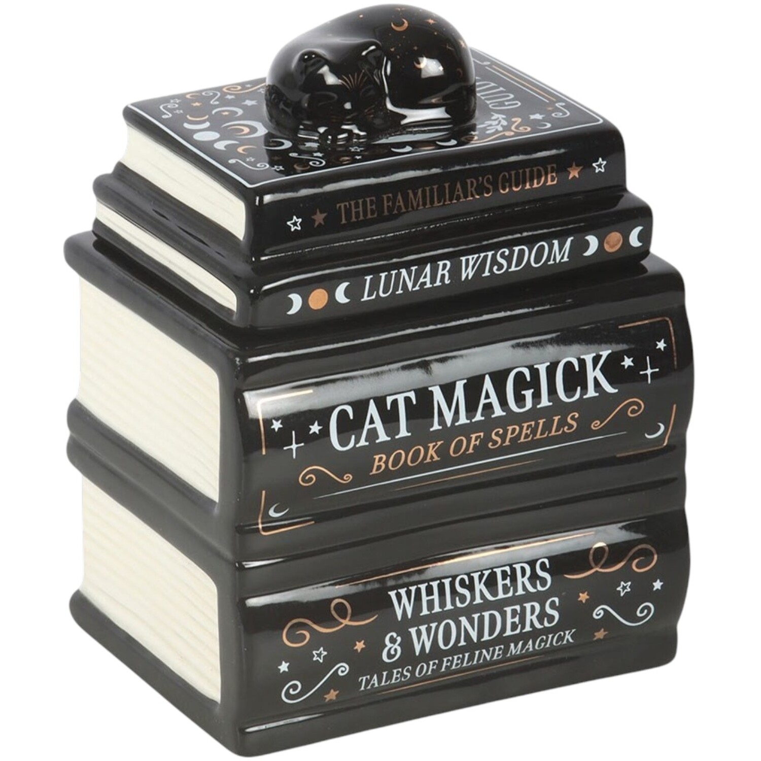 Kingsbury Gifts Stacked Spell Books Oil Burner - Black