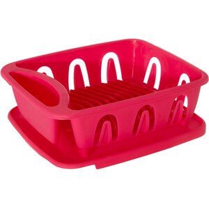 Laurie Hot Pink Dish Drainer with Removable Tray