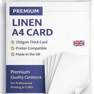 Pack of 50 A4 White Linen Silkweave Textured Card
