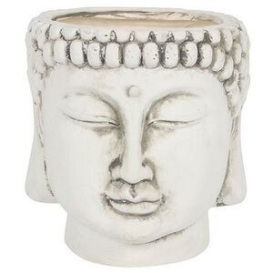 Something Different White Terracotta Buddha Head Planter