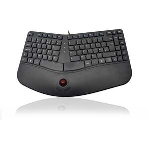 Accuratus Contour Ergo Wired USB-A Trackball Keyboard - Black
