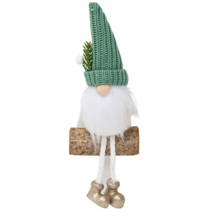 Scandi Gonk on a Log Decoration
