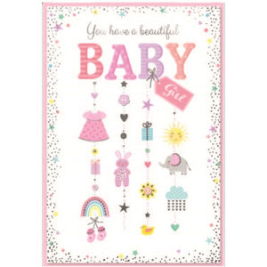 Simon Elvin You Have A Beautiful Baby Girl Birthday Card (Pack of 6)