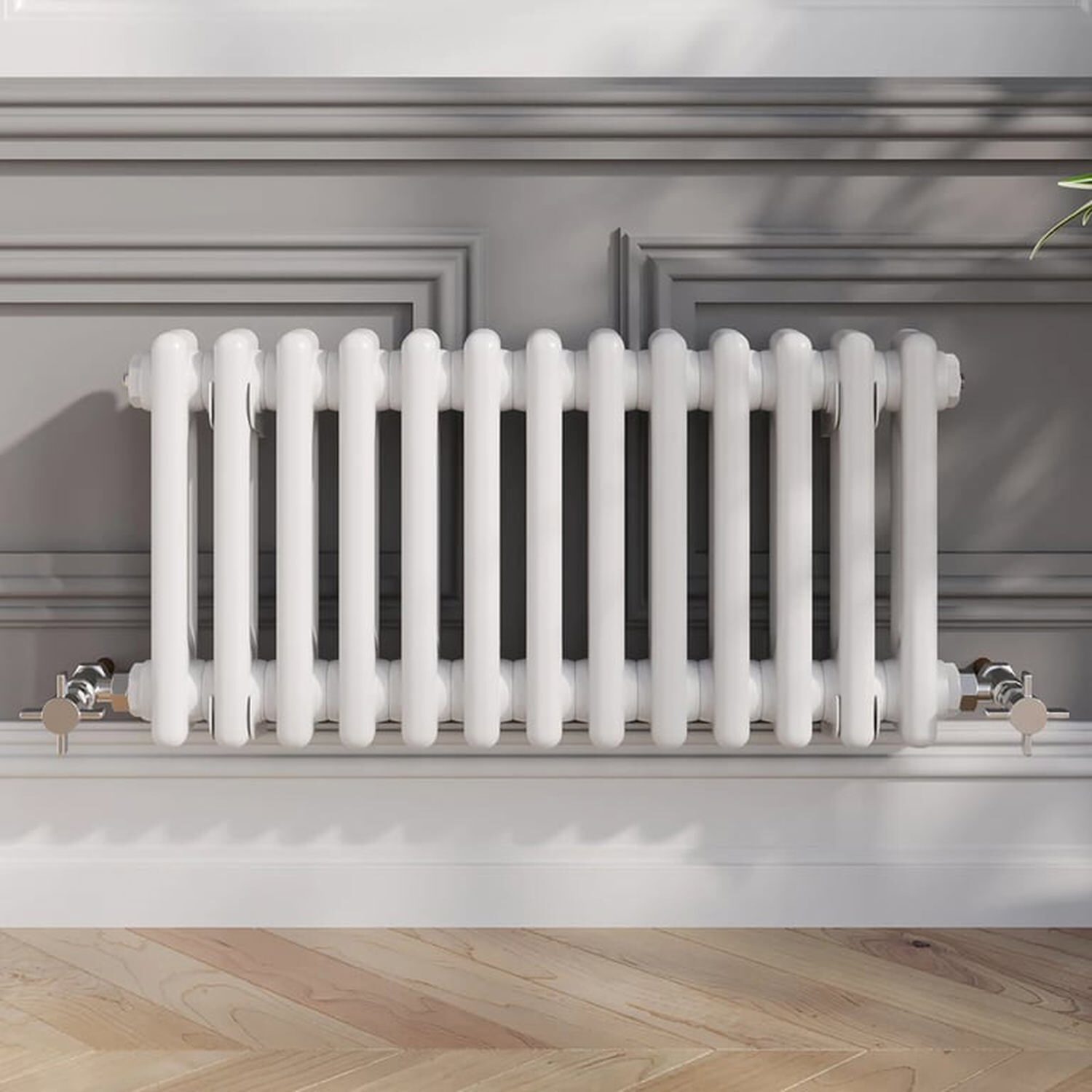 Temprazo Traditional Colosseum Double Bar Column Radiator White 300 X 605Mm - White / 605Mm / 300Mm / 70Mm