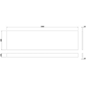 White Gloss Bath Panel 1800mm - Side MDF