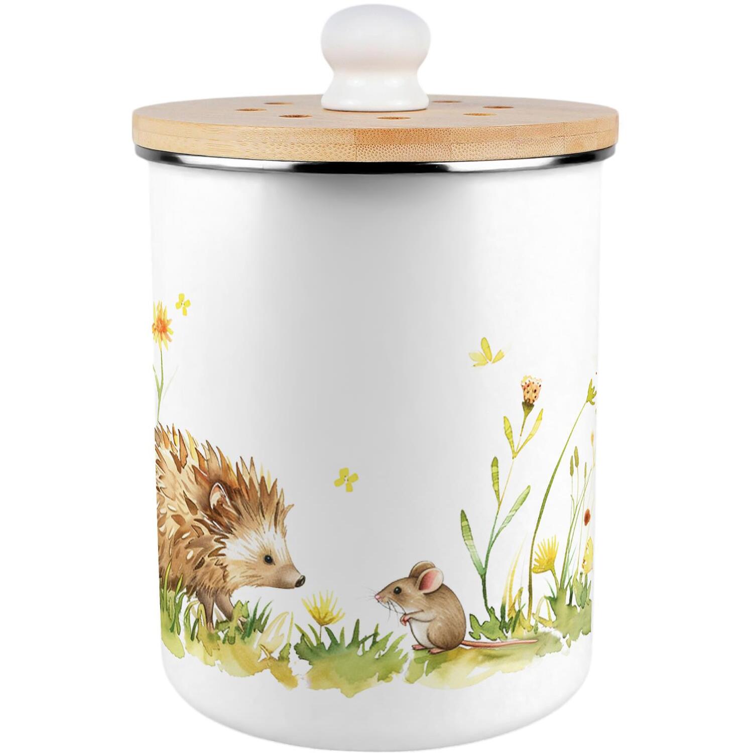 B&Q - Hedgehog & Mouse Compost CaddyMetal 2L Decorative Food Waste Bin - Image 2