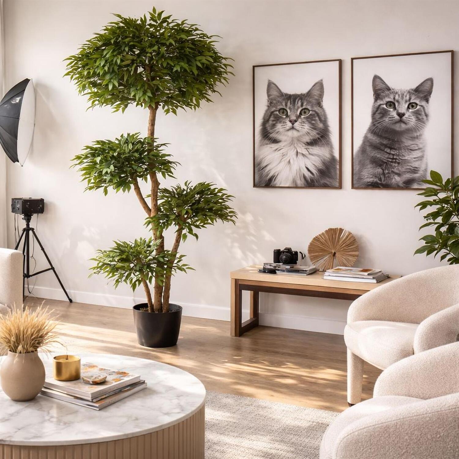 Artificial Ruscus Tree 180cm Green Fire Retardant Realistic Faux Indoor Home - Image 2