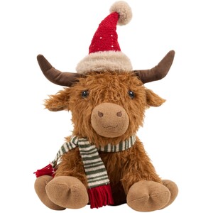 Christmas Sitting Highland Cow Decoration