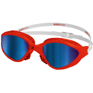 OzeanX Swim Goggles Red White/Blue Mirror