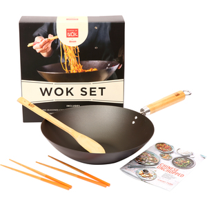 School of Wok by Dexam Pre-Seasoned Wok Set