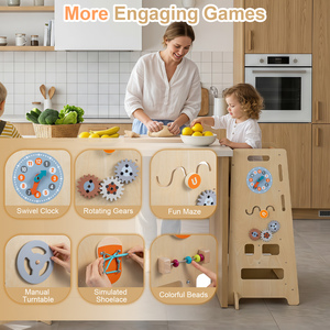 Kids Kitchen Wooden Toddler Kitchen Stool Helper