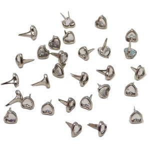 Pack of 50 Mini Heart Crystal Brads