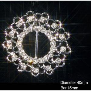 Pack of 10 Vintage Filigree Diamante Ribbon Slider Buckles