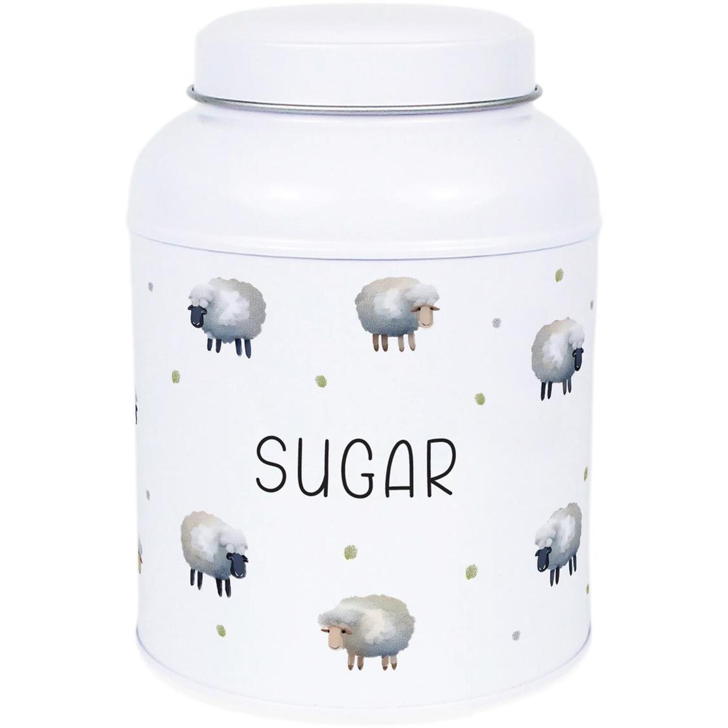 Purely Home Spring Sheep Storage Canister - Small Domed Lid Kitchen/Home Tin - Sugar
